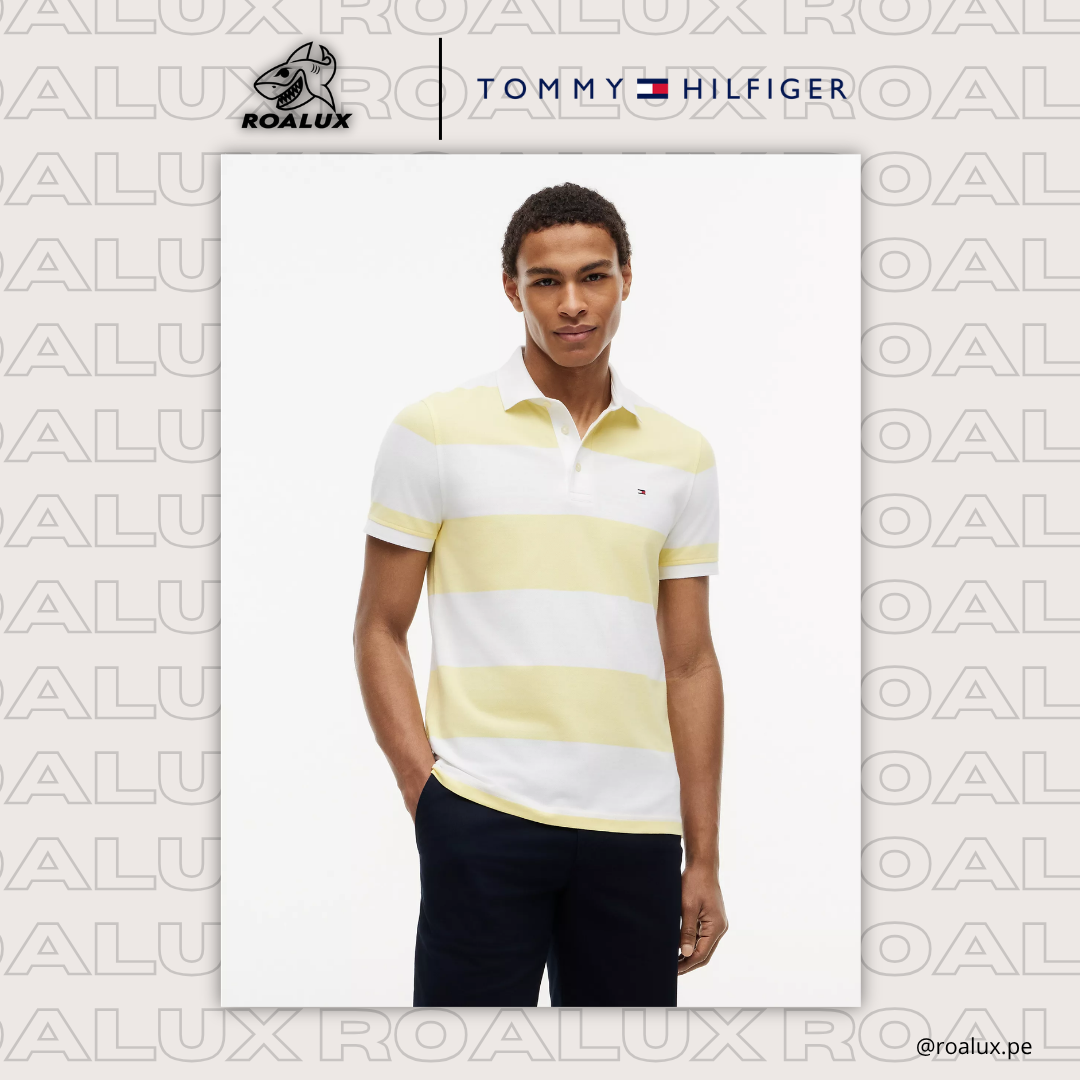 Slim Fit Rugby-Stripe Polo para Hombre