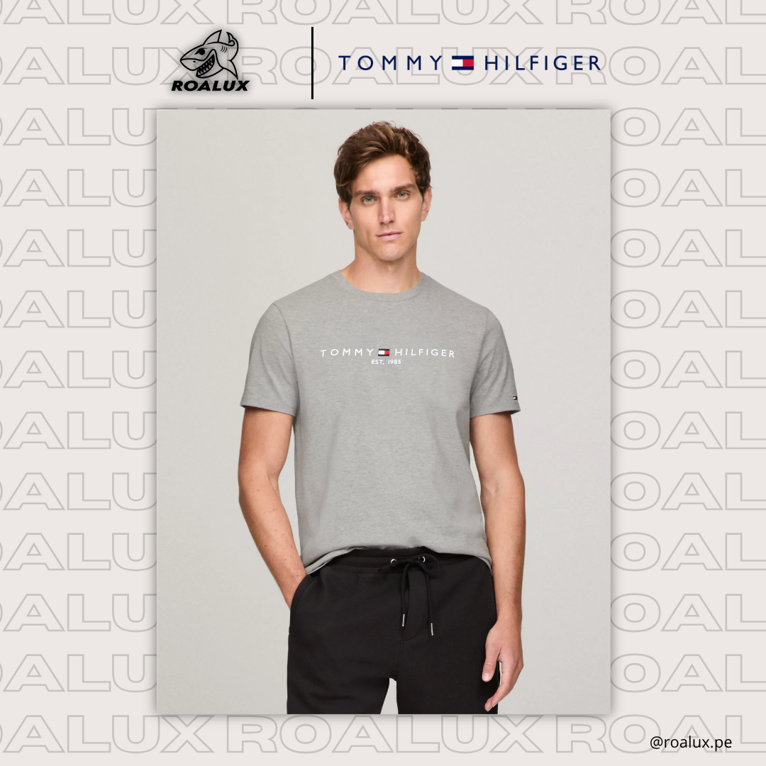 Embroidered Tommy Logo Slim Fit T-Shirt para Hombre