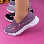 Zapatillas cómodas con bordado floral para mujer