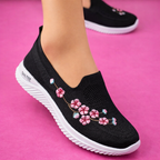 Zapatillas cómodas con bordado floral para mujer